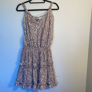 Leopard Print Ruffles Ruched Dress